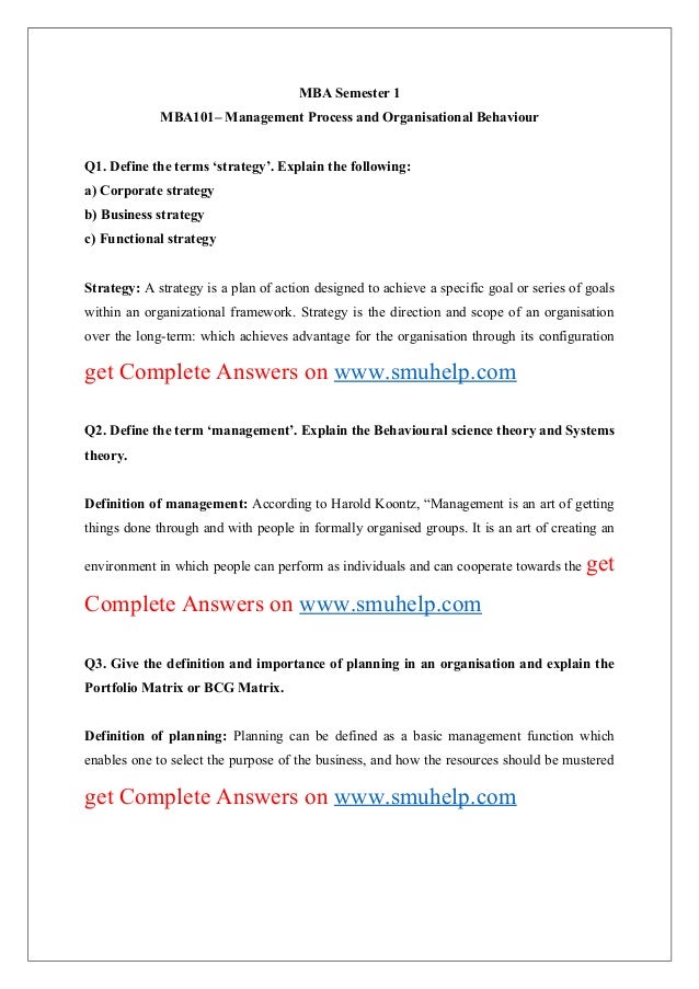 organisational behaviour lecture notes+pdf management and organisational behaviour mba notes